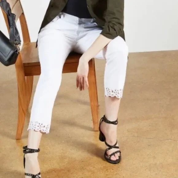 TED
BAKER Gold Bead Embroidered Hem Lillya Dainty Studded Jean retail $175 NWT - Picture 2 of 15